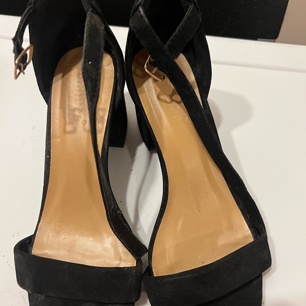 Black Bamboo brand dress sandals, size 7